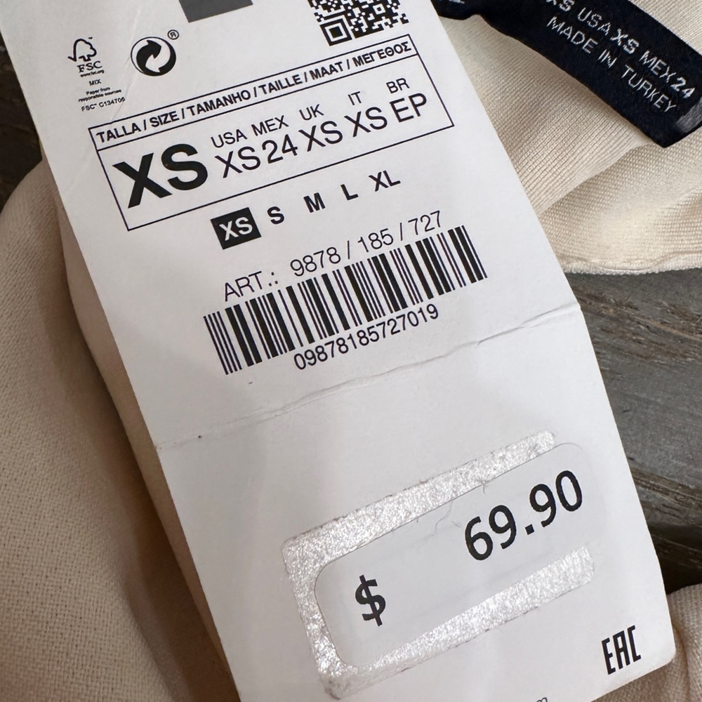 NWT Zara Cut Out Dress | XS Oatmeal Color - Picture 10 of 10